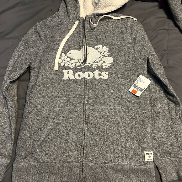 Roots Sweaters - Roots Heather Gray Sherpa-Lined Hoodie